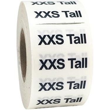 Imagem de Etiquetas de tiras de tamanho alto XXS para vestuário de varejo 1,25 x 125 polegadas 125 adesivos