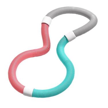 Imagem de Vaveren Aro de ginástica com peso, círculos de fitness para abdômen, esportes ao ar livre, dobráveis, internos, exercícios, treino para homens, mulheres, Rosa Verde 1.3kg