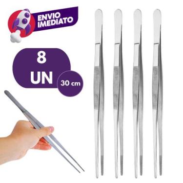 Imagem de Pinça Culinária 30cm Precisão Profissional Multiuso Inox Gastronomia C
