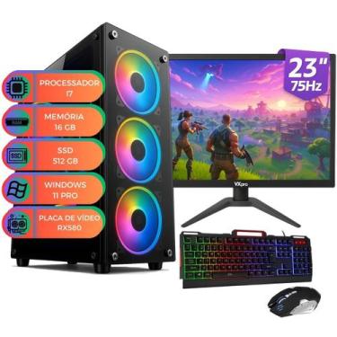 Imagem de PC Gamer Up Starter Max V.2 I7 16GB SSD 512GB RX580 + Monitor 23" Full