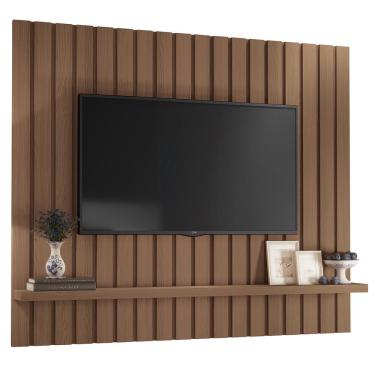 Imagem de Painel Suspenso Link 1.6 Ripado para TV até 60" - HB Móveis Castanho