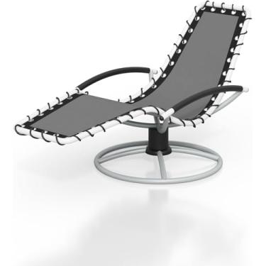 Imagem de Espreguiçadeira de pátio – espreguiçadeira reclinável de 360°, encosto ajustável para piscina, praia, varanda e quintal, cadeira de bronzeamento resistente a todos os climas, com apoios de braços e