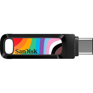 Imagem de Pen Drive SanDisk - Unidade flash Ultra Dual Go Rainbow Pride Edition 128 GB USB tipo A/USB tipo C - Rainbow-SDDDC3-128G-GRNBW