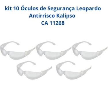 Imagem de Kit 10 Óculos Segurança Leopardo Antirrisco Kalipso CA 11268, Cinza