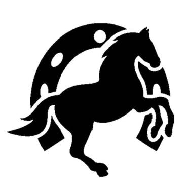 Imagem de Adesivo Cavalo ferradura cowboy sertanejo carro e moto (Preto)