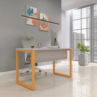 Imagem de Escrivaninha para Escritório 73,5cm X 150cm Cinza/Laranja Picasso