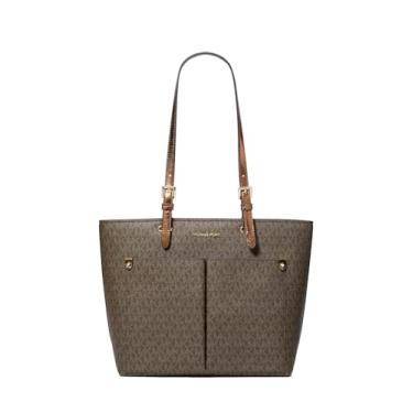 Imagem de Michael Kors Jet Sest Bolsa de viagem média com bolso duplo, Mocha, 15” W X 11” H X 4” D inches approximate