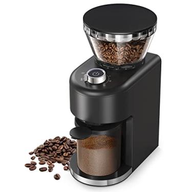 Imagem de Moedor de café elétrico, moedor de café de rebarbas cônicas com 35 configurações de moagem, moedor de grãos de café ajustável para café expresso, gotejamento, despeje sobre prensa francesa e bebida fria, preto