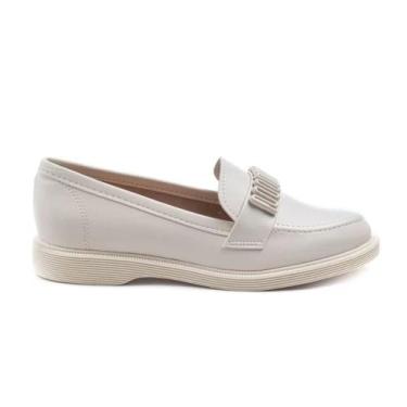 Imagem de Sapato Feminino Mocassim Moleca Branco, Off white, 37