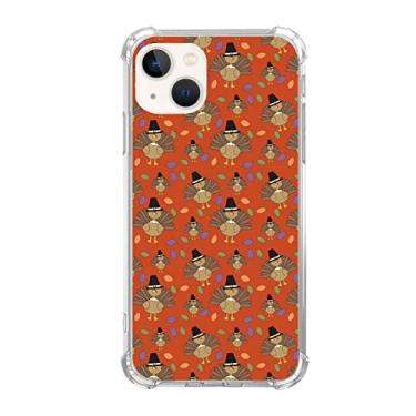 Imagem de Qimulgociz Capinha de Celular iPhone 14 Plus, Capa de Ação de Graças Turquia, Linda Capinha 14 de Outono de Peru com Folhas para Meninas, Meninos, Homens e Mulheres, Capa Protetora de TPU