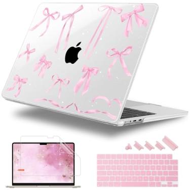 Imagem de Lepeoac Capa Para Macbook Air 15" 2025 2024 2023, Lançamento M4 A3241 M3 A3114 M2 A2941, Rígida Com Protetor De Tela E Teclado, Touch Id Compatível, Laço