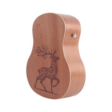 Imagem de Irfora Tambor de Mão Portátil, Cajon Wooden Guitar Shape Drum Percussion Instrument Com Cinta, Bolsa de Armazenamento, para Viagens Ao Ar Livre, Acampamento