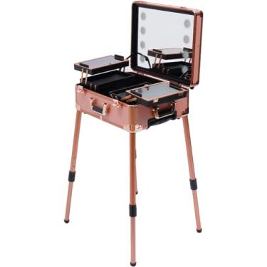 Imagem de Estojo De Cosméticos, Estojo De Vaidade De Carrinho, Estojo Organizador De Maquiagem Cosmética 3 Em 1 Estojo De Vaidade Grande Professiol Estojo De Cabeleireiro Estojo De Beleza Est, 1