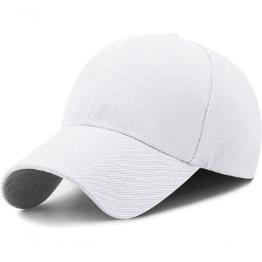 Imagem de Boné De Beisebol Liso Aba Curva Esportivo Unissex Para Corrida Caminhada Ciclismo Branco