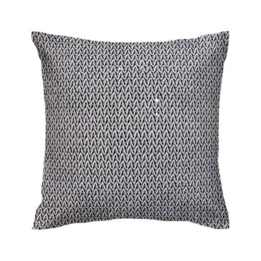 Imagem de Capa Almofada Vivain Bordado Onda Dourada Preto Verso Linho