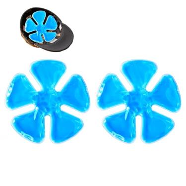 Imagem de Chapéu de gelo refrescante para cabeça, bolsa de gelo de gel, capacete, capacete, equitação, alivia o calor do verão e mantém fresco, capacetes de equitação, azul (2 peças)