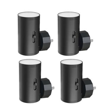 Imagem de GEPLAD - Pacote de 4 luzes LED de noite, sensor de anoitecer ao amanhecer, luzes noturnas modernas conectam-se à parede, branco suave de 3000 K, brilho ajustável de 5 a 300 lm, luzes noturnas