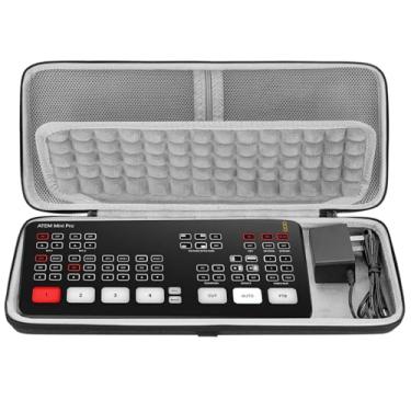 Imagem de GEEKRIA Estojo rígido para transporte de viagem, bolsa protetora de EVA compatível com Blackmagic Design ATEM Mini Pro (cinza escuro)