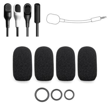 Imagem de Voarmaks Pacote com 4 capas de espuma de microfone compatíveis com Razer BlackShark V2 / V2 Pro/V2 X/Kaira Pro, fone de ouvido para jogos Krakens + 12 anéis de vedação em 3 tamanhos - para vários