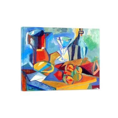 Imagem de Natureza Morta Quadro Parede em Tela-Famosas Pinturas para Sala de Jantar-Frutas-Decoração Cozinha Vintage 20x25cm Tela Embrulhada