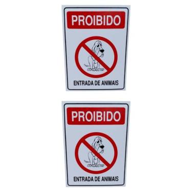 Imagem de KIT 2 Placa de Sinalização PROIBIDO ENTRADA DE ANIMAIS COMBO - ASELETR