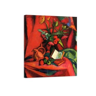 Imagem de Natureza Morta Quadro Parede em Tela-Famosas Pinturas para Sala de Jantar-Livro-Decoração Cozinha Vintage 20x25cm Tela Embrulhada