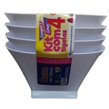 Imagem de Kit 4 Tigela Pote Plástico Cumbuca Petiscos Sobremesa 500ml - keita, B