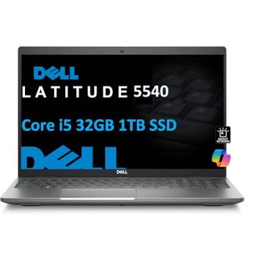 Imagem de Laptop empresarial Dell Latitude 5540 5000 (FHD de 15,6 polegadas, Intel 10 núcleos i5-1345U vPro, 32 GB RAM, SSD de 1 TB) retroiluminado, webcam IR FHD 1080p, 2 Thunderbolt 4, Wi-Fi 6E, Ethernet, Win
