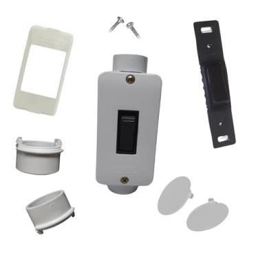 Imagem de KIT Interruptor 1 Tecla Preto + Condulete Sobrepor 4/2pol PVC Antichamas (Branco)