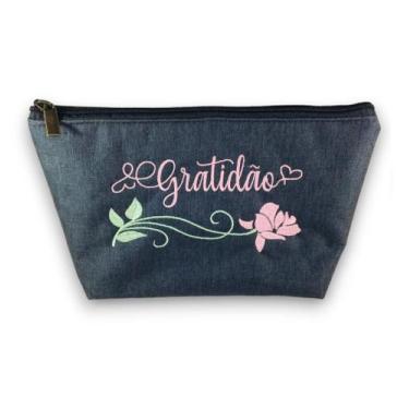 Imagem de Necessaire Bordada DaniBordados Organizadora de Maquiagem em PVC Plast