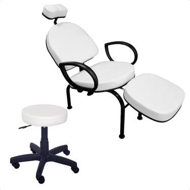 Imagem de Kit Cadeira + Mocho Maquiagem Estética Designer Unha For-ty