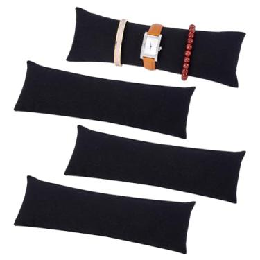 Imagem de PH PandaHall 4 peças de almofadas de relógio longo, 24 x 9,5 cm de tecido de linho, pulseiras, exibição de relógio, almofada, pulseira, almofadas para casa, negócios, vendas, joias, armazenamento de