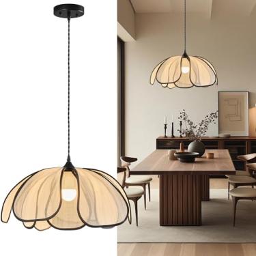 Imagem de ADCTHOME Lustre Boho, Abaca Tecido à Mão Pendurado Grande Pendente Luminárias para Corredor Entrada Cozinha Ilha Sala de Jantar Quarto