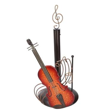 Imagem de Luqeeg Cozinha de Suporte de Papel, Dispensador de Rolo de Ferro de Bancada Com Formato de Violino, Material de Ferro, Estável e Não Deslizante, Operação de Uma Mão para Cozinha