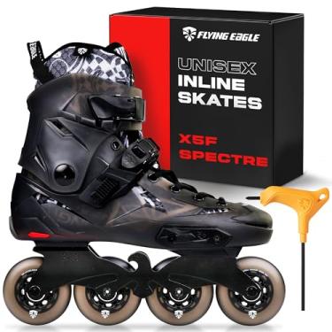 Imagem de Flying Eagle X5F Spectre Freeskates - Patins em linha adultos homens profissionais, patins adultos homens, skate urbano em linha, sapatos de patinação ao ar livre, patins adultos - preto, tamanho