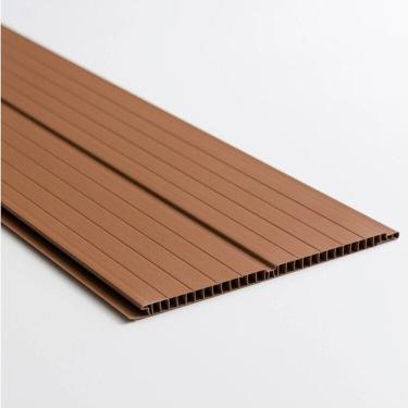 Imagem de Kit com 36m² de Forro de Pvc Duplo Frisado 8mm X 20cm X 3m Belplast Marrom