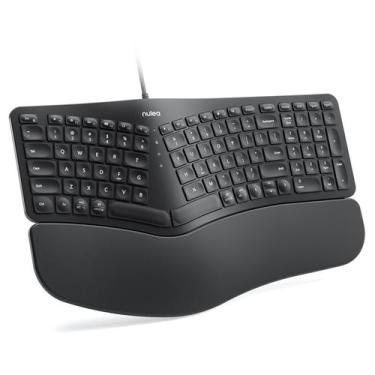 Imagem de Teclado Nulea RT05C com fio ergonômico dividido com apoio de pulso
