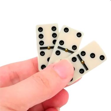 Imagem de Dominó Profissional de Osso Estojo Verde | 28 Peças Double Six Luxo, Resistente, Ideal para Jogo e Coleção