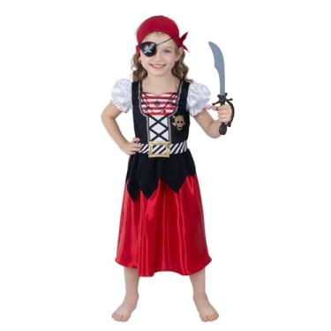 Imagem de Webeasy Girls Pirate Costume, Girls Pirate Dress Sea Buccaneer Costume for Halloween Party Dress Up 3-4