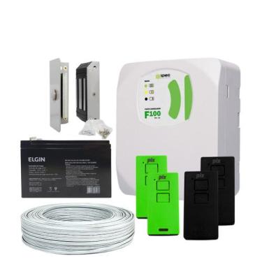 Imagem de Kit Carregador F100 1A + Fechadura M60 Bateria Cabo 30M + 4 TX Pix - I