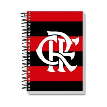 Imagem de Caderno Flamengo Espiral Capa Dura 80Fs 1 Matéria Escolar, Listrado