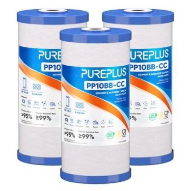 Imagem de Cartucho de filtro de água PUREPLUS 5 mícrons 10x4,5, pacote com 3