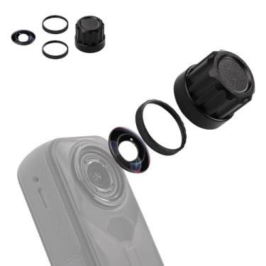 Imagem de Jakoly Kit de substituição de lente para Insta360 X5, Portbale [1 peça] Capa de vidro óptico com ferramenta de remoção + 2 bases pretas, fácil instalação, kit de câmera de proteção de lente para