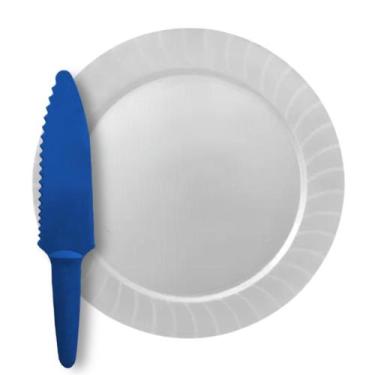 Imagem de kit prato para Grande para bolo tortas e Faca Espátula - Cdi Plastic, 