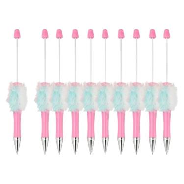 Imagem de PATIKIL Canetas fofas com contas, contas de plástico felpudas, esferográficas, para escrever presentes, materiais de escritório, 10 peças (gradiente rosa)
