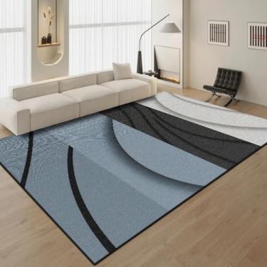 Imagem de Tapete azul grande para sala de estar, quarto, cabeceira, decoração de casa (160 x 200 cm (62 x 78 pol.) / hxx-280806001304)