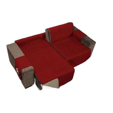 Imagem de Capa Para Sofá RetráTil 2 MóDulos – Protetor ReclináVel Dupla Face, VersáTil Para Casa(Vermelho/Caqui,1,80)