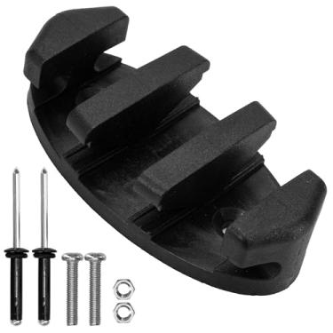 Imagem de Kit de travas em ziguezague para âncora de caiaque – Suporte de corda de nylon preto durável com parafusos de aço inoxidável, acessórios essenciais para canoas e barcos de pesca, para linha de