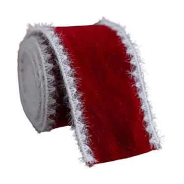 Imagem de Colaxi Fita de veludo de Natal, decoração de Natal, suprimentos para festas, embrulho de presentes multiuso, fita de Natal para artesanato feito à mão, Style F