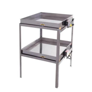 Imagem de Marmiteiro Elétrico Duplo para 50 Marmitas Banho Maria com 2 Bandejas 